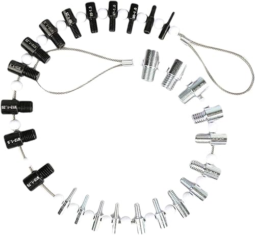 Tester per viti e dadi, in pollici e metrico, 26 indicatori maschio/femmina, 14 pollici e 12 metrici, dadi filettati, tester di misurazione - Honorern