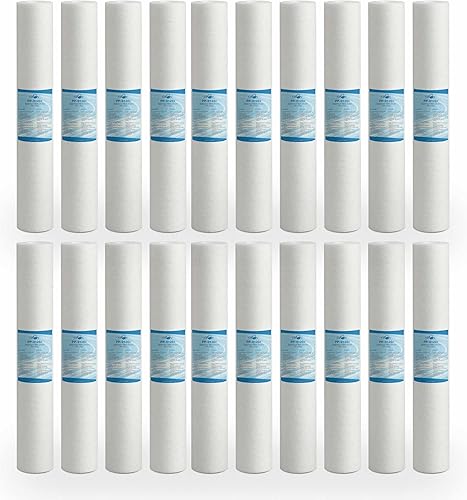 Filtro Sedimenti 20 Pollici 1 Micron Ultrafiltrazione. Elimina Sabbia, Fango, Particelle di ruggine e impurità sospese fino a 1 Micron in Polipropilene 20 pezzi - Honorern