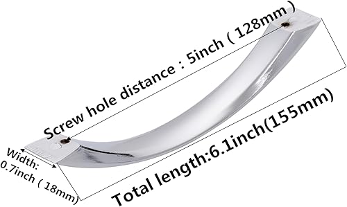 maniglie per mobili da cucina 160mm, 6 Pezzi Maniglie per Mobili da Cucina Maniglia per armadio da cucina in cromo lucido- maniglie per mobili da cucina in cromo lucido,distanza fori 160mm - Honorern