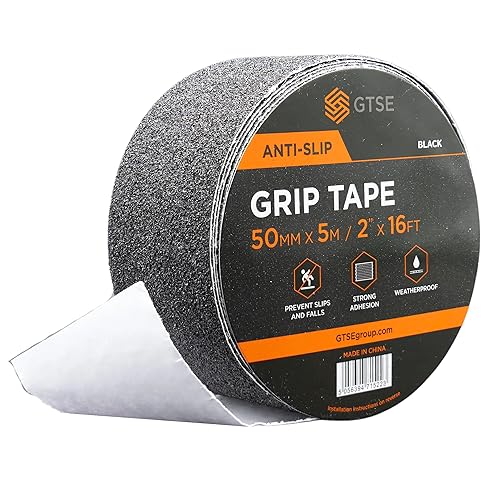 GTSE GST Nastro adesivo antiscivolo nero - 50mm x 5m - per uso interno ed esterno - 1 rotolo - Honorern