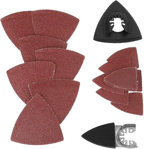 Kit di levigatura oscillante, carta vetrata multitool a gancio triangolare, 82 pezzi - Honorern