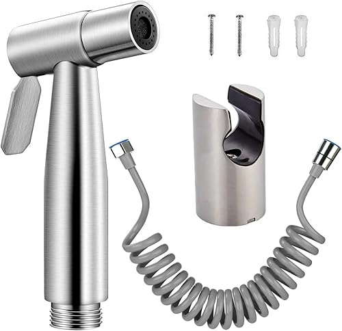 Set Da 3 Pezzi Doccetta Per Bidet, Kit Di Spruzzatore Per Bidet In Acciaio Inossidabile Con Gancio E Tubo, Doccino Bidet, Doccino Per Bidet Per Igiene Personale E Spruzzatore Per Vasino - Honorern