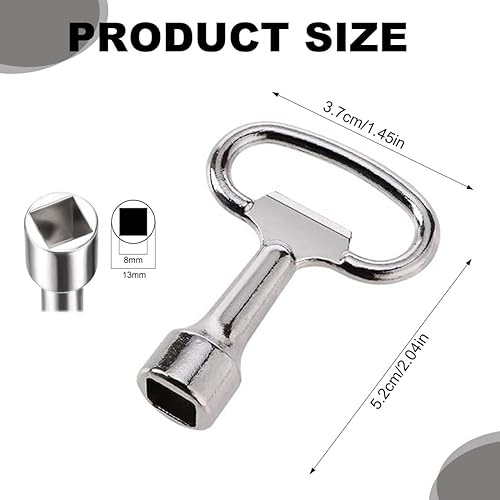 4 Pezzi Chiave Quadrata Contatore, Chiave A Bussola, in Lega di Zinco,per Contatore d'Acqua A Gas, Scatola Argentata,Chiave Quadrata,Chiave Contatore Acqua(13 X 8 X 8 Mm) - Honorern