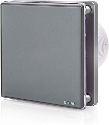 Grigio Aspiratore Bagno 100 mm com LED Ventilatore Da Bagno Silenzioso - Ventilatore Da Bagno Moderno - Ventilatore Da Bagno 100 mm - Honorern