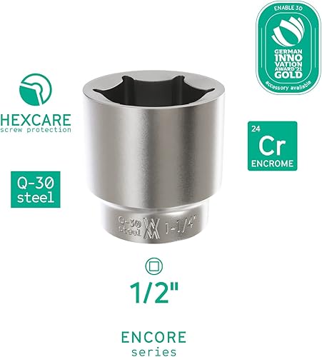 Set di bussole da 1/4 & 1/2 di pollice 24pz di WIESEMANN 1893 I Set di dadi nelle misure 5/32'-9/16 di pollice I Della serie ENCORE I Con pratica valigetta portautensili I 81512 - Honorern