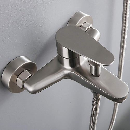 Rubinetto miscelatore per vasca da bagno, rubinetti in acciaio inox, rubinetto per vasca da bagno, con uscita doccia e rubinetto per vasca - Honorern