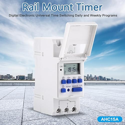 Timer Digitale, Programmazione Settimanale relè Elettronici Display LCD 6 ON 16 Timer OFF per Elettrodomestici e Attrezzature di Produzione (12V inglese) - Honorern