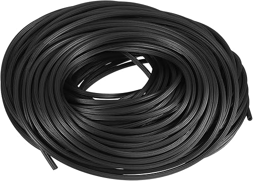 Filo per Schermo, 0,16'x100 Piedi Spline Fermo per Riparazione Schermo Finestra Rotonda per Sostituzione Zanzariere Porte Finestre, Nero - Honorern