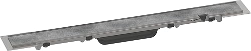 hansgrohe RainDrain Rock - set di canalina doccia piastrellabile e accorciabile, canale di drenaggio doccia 800 mm, scarico a pavimento - Honorern