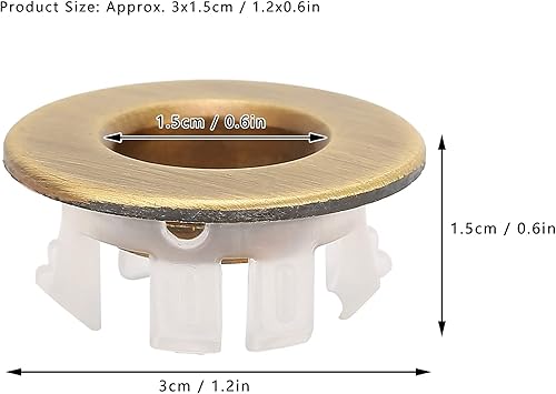 Tissting Anello di Overflow del lavandino Coperchio di Overflow Rotondo in Ottone Inserito nel Foro Pezzi di Ricambio per Lavabo Cucina Bagno (2pcs Bronzo) - Honorern