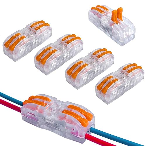 15Pcs KV212 Leva-Dado Cavo Connettore, 2 in 2 fuori Bilaterale 4 Porte Trasparente Connettore Conduttore Compatto, Morsettiera Cavo Connettore Molla Rapido - Honorern