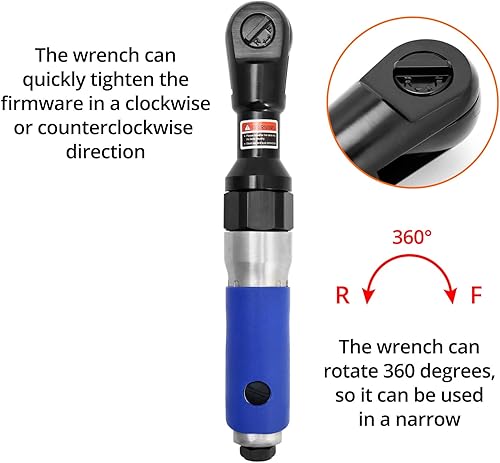 Chiave a cricchetto ad aria da 1/2' / 12.5mm , Avvitatore a cricchetto Pneumatico , super veloce e resistente, coppia massima da 85 N.M - Honorern