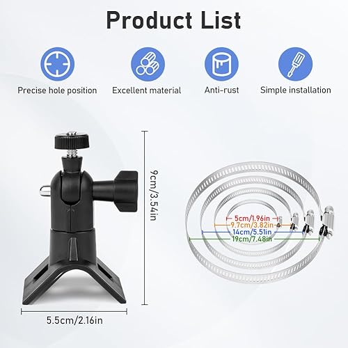 Supporto da Parete per Telecamere di Sicurezza da Interno Esterno, 2 Pezzi Supporto Telecamera Regolabile, per Arlo Pro, Arlo Ultra, Arlo Go e Altri Modelli Compatibili (Nero) - Honorern