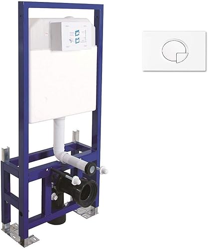 Cassetta di Risciacquo per Vaso Sospeso Set Incl. Piastra di Azionamento e Angolo di Montaggio Elemento di montaggio per WC - Honorern