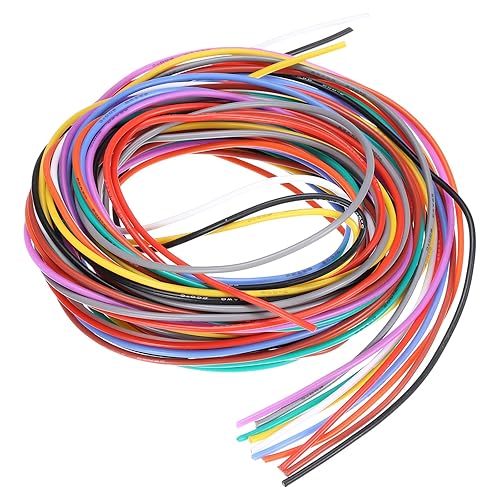 28 Calibro Silicone Filo 28AWG Elettrico Intrecciato Flessibile Stagnato Rame Filo Collegamento Cavo 10 Colore 1,5 M/4,92 piedi per Auto Modello Elettrico Elettrodomestici 10pz - Honorern