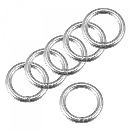 sourcing map Anello O saldato in acciaio inossidabile 304 60 mm diametro esterno 6 mm spessore 6 pezzi - Honorern