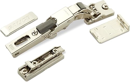 2 x Salice cerniere universali per porte in vetro o a specchio 110° incl. piastra di montaggio lineare altezza 3 mm con viti Euro, regolazione eccentrica - Honorern