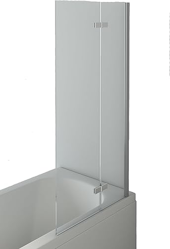 NCEU020 Pannello di Sicurezza per Vasca da Bagno in Vetro temperato con Bordo Quadrato da 6 mm, 1400 x 800 mm, Finitura cromata - Honorern