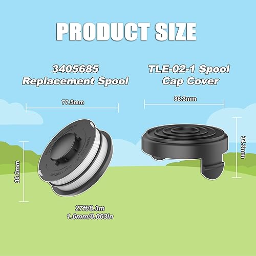 Bobina decespugliatore 3405685 compatibile con ALDI Gardenline GLR GLT e EIN-HELL GC-ET 4530 Set (6 bobine trimmer + 1 copertura per taglierino) - Honorern