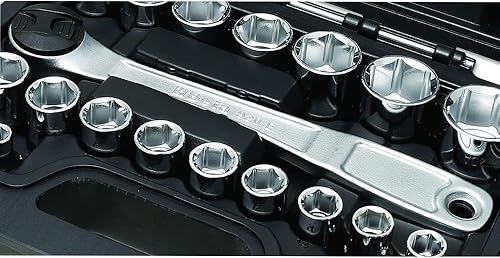 Beta 923E/C25 - Assortimento di 20 chiavi a bussola esagonali e 5 accessori, in cassetta di plastica - Honorern