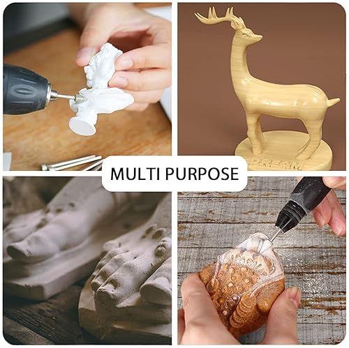 Set Punte Diamantata per Pietra, Frese Diamantate Punte Montate Abrasive con 1/8 pollici(3 mm) Gambo Utensili Rotanti per Intagliare Rettifica fai da te, Lucidatura, Incisione(20 pezzi) - Honorern