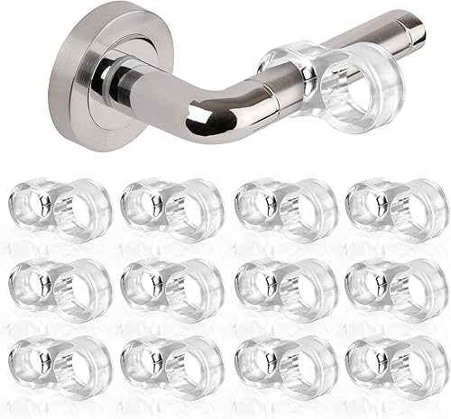 12 pezzi Fermaporte per maniglie Tipo 8, Ferma Porta in PVC, Trasparente Fermaporta Maniglia, RISVOWO Silicone Anti Protettori Maniglia Della, Proteggi Maniglia Porta - Honorern