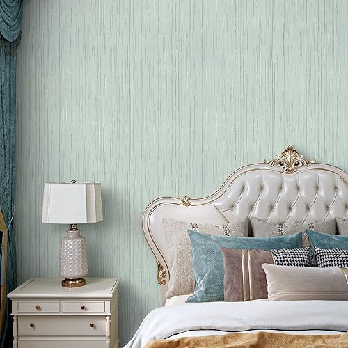VaryPaper Carta da Parati in Tessuto Verde 40cmx200cm con Struttura Lino Grasscloth - Adesivi Decorativi per Mobili, Camera da Letto e Soggiorno Moderno - Honorern
