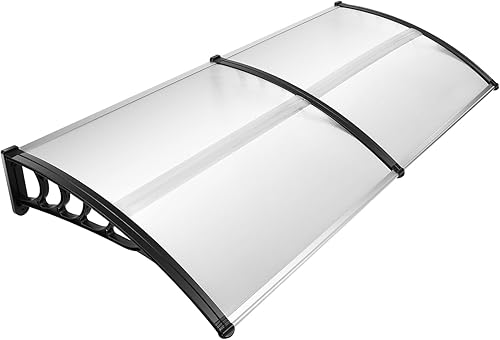 Tettoia per porta di casa, tetto per porta di casa, in alluminio e policarbonato, in resina trasparente (150 cm) - Honorern