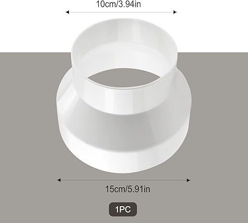 Riduttore per ventilazione, tubo rotondo, ventilazione, condotto di ventilazione, sistema di riduzione, tubo di ventilazione (200 mm su 150 mm) - Honorern