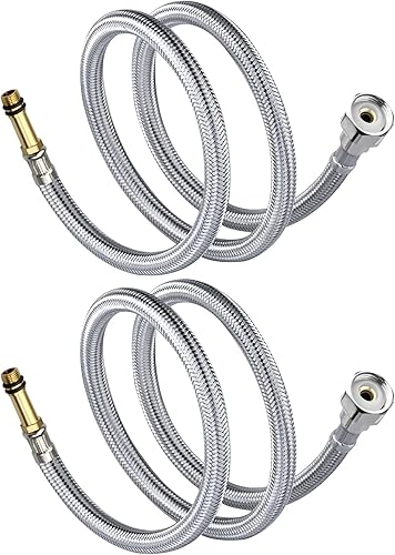 2 Pcs 50cm Tubo Flessibile Intrecciato con 1/2 BSP e M10 Raccordo,Tubo flessibile dell'acqua intrecciato a compressione per la sostituzione universale del bagno della cucina - Honorern