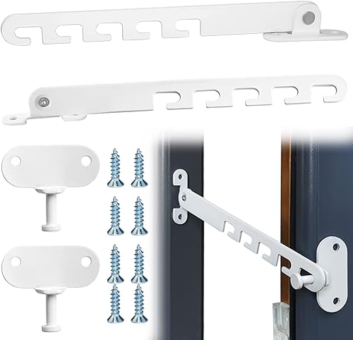 Ferma Finestra Limitatore di Finestre 2 Pezzi Fermi per Finestra Chiavistelli di Finestra per la Regolazione dell'apertura della Finestra - Honorern