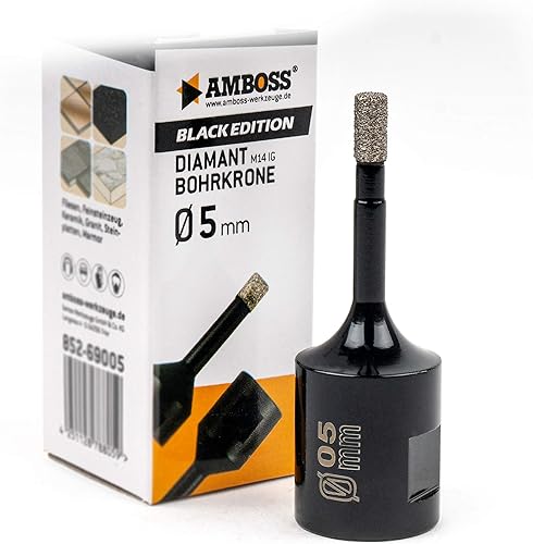 Amboss – Corona diamantata 5 mm (M14) per smerigliatrice angolare, adatta per gres porcellanato, piastrelle dure, granito ecc. - Honorern