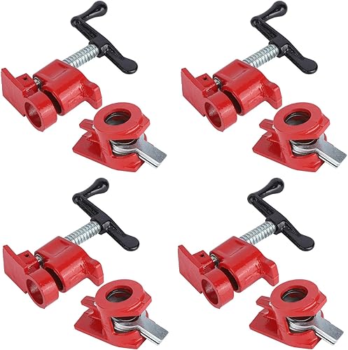 4 Set Set di Morsetti a Vite da 3/4 di Pollice, Morsetti per Tubi Morsetti a F per la Lavorazione del Legno Morsetto a Sgancio Rapido Banco da Lavoro per la Lavorazione del Legno, Set di Morsetti in M - Honorern
