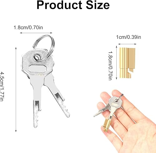 Set di 4 serrature per porte della stanza con chiave, serratura a incastro, per porte interne - Honorern