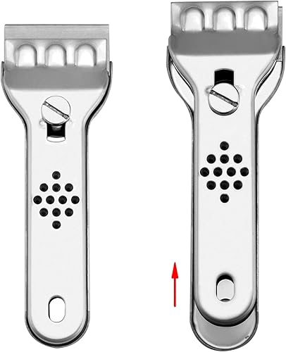 Raschietto Vetro in Acciaio Inox, Raschietto per Piano Cottura in Ceramica con Manico Antiscivolo e Protezione Lama, 20 Lame di Ricambio Incluse - Honorern