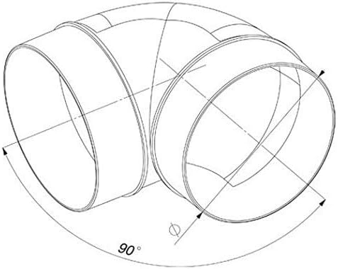 Riduttore per tubi da 125 mm / 100 mm, attacco tubo da 12,7 cm / 10,2 cm, adattatore per accoppiatore rotondo per tubo KO125-29 - Honorern