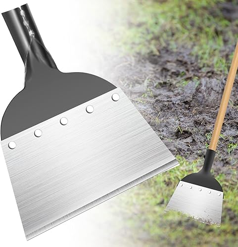 Pala per la pulizia del giardino all'aperto: lama piatta in acciaio, 21 cm, pala da giardino in metallo, piante agricole, strumento di diserbo per cazzuola da giardino - Honorern