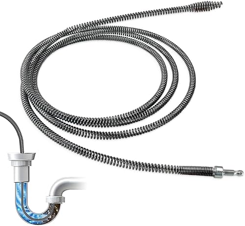 Sonda Sturatubi, 3m x 10 mm Sturalavandino Molla Sturatubi Coclea di Drenaggio Sgorgante Stura Lavandini e Scarichi Albero per La Pulizia Dei Tubi Scarichi Idraulico per Bagno Vasca WC - Honorern