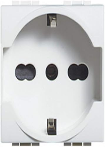 BTICINO N4140/16 PRESA SCHUKO + BIPASSO 10/16A LIVING LIGHT - Honorern