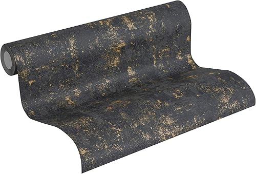 Carta Da Parati Vintage Blooming Carta da parati tessuto non tessuto 10.05 m x 0.53 m Nero Oro Prodotto in Germania da A.S. Création 230782 2307-82 - Honorern