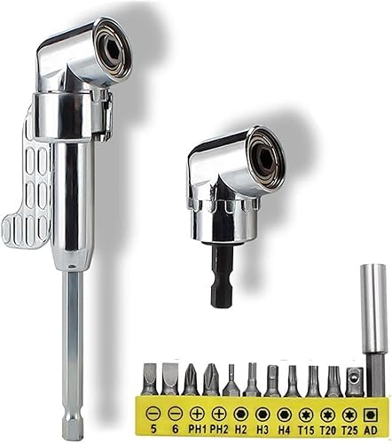 Tkxjry Adattatore attacco cacciavite con angolo di 105°, Cacciavite Socket Holder Adattatore, Set di Punte da Trapano Adattatore, Adattatore Trapano Avvitatore, Cacciavite Angolare Mandrino - Honorern