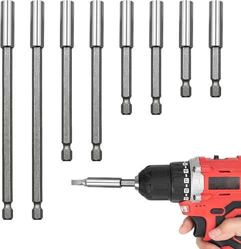 8PCS Asta di Prolunga Magnetica 1/4 'Bit di Estensione Portapunte Magnetico Lang Portapunte 60/75/100/150mm per Cacciavite Avvitatore Elettrico - Honorern