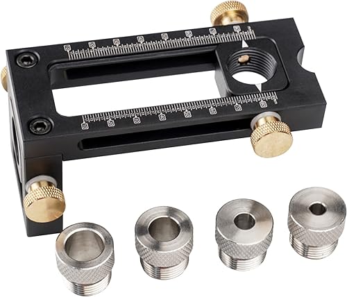 Kit di guida per trapano 6/8/10/15mm,CEIEVER Guida di Perforazione 4 in 1 Guida Localizzatore Jig con Clip di Posizionamento Alluminio 6061 Dima Per Fori a Tasca Per la lavorazione del legno e DIY (4) - Honorern