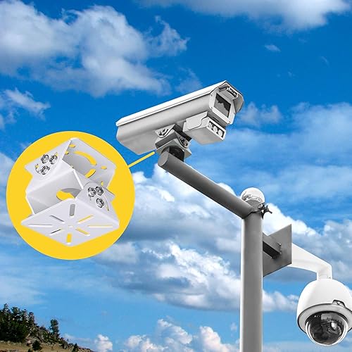 WiTi Supporto snodato universale per telecamera di sicurezza, base in metallo solido regolabile con staffa a 3 assi, connettore adatto per l'installazione di telecamere CCTV - Honorern