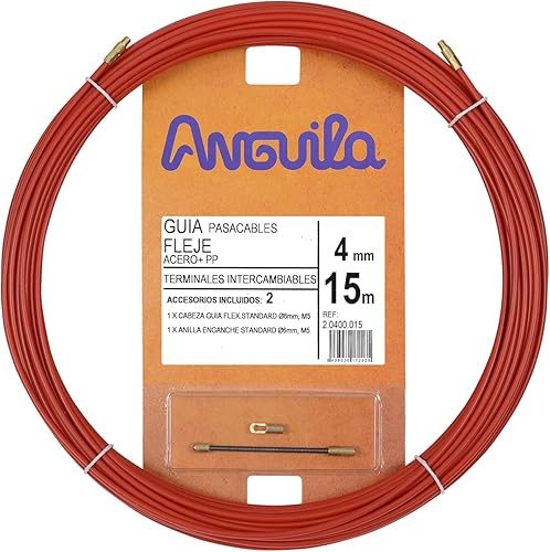Anguilla – Passacavo acciaio nylon 4 mm 30 m rosso - Honorern