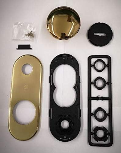 KIT RIVA SECUREMME PLACCA+POMOLO DIAMETRO 65 mm. IN OTTONE LUCIDO SINGOLA PER PORTA BLINDATA Q8 FORO DOPPIA MAPPA PZ 1 - Honorern