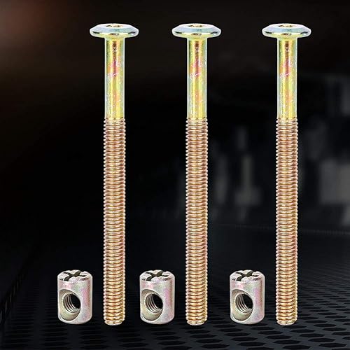 Bulloni Kit dadi, Akozon 10 pz M6 Bulloni per mobili in acciaio al carbonio con dadi cilindrici Dado tassello Connettore Viti di fissaggio Kit di sostituzione hardware(80mm) + m6 bolt - Honorern