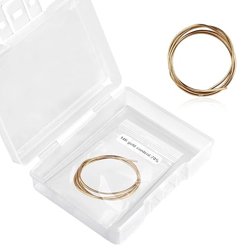 Filo Saldatura Oro 14K per Gioielli, Lunghezza 16cm Saldatura Oro Giallo, Flusso di Saldatura per Riparazione di Gioielli, Elettronica, Impianti Idraulici (Temperatura di Fusione 738°C) - Honorern