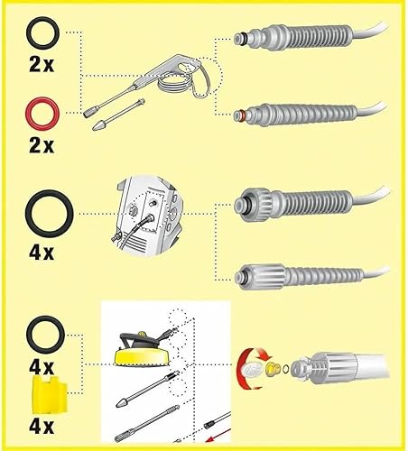 Ugello for idropulitrice ad alta pressione for Karcher K2 K3 K4 K5 K6 K7 Kit guarnizione O-ring ugello idropulitrice ad alta pressione 2.640-729.0 - Honorern