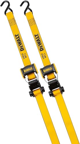 DEWALT DXBC18002-3,2 cm x 3,2 cm cinghie di fissaggio a cricchetto 816,5 kg resistenza alla rottura (2 pezzi) - Honorern